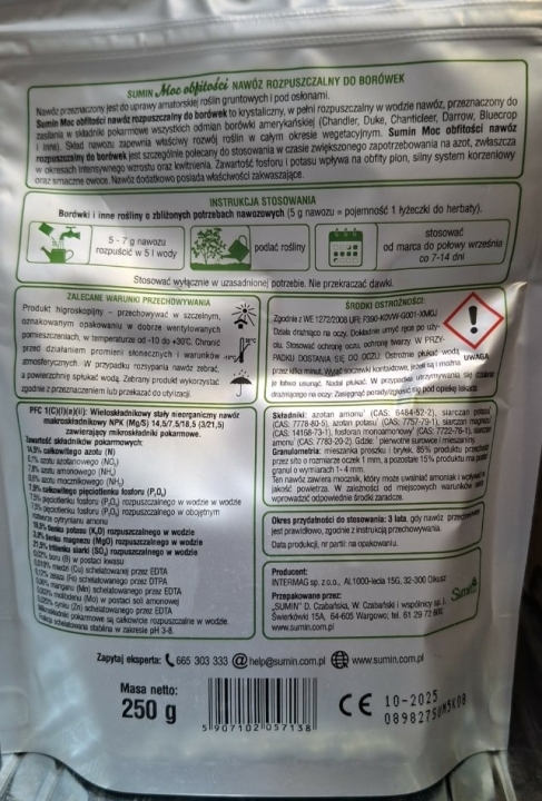 Sumin Nawóz rozpuszczalny do borówek 250g