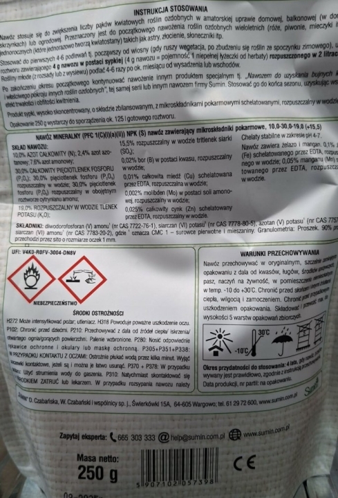 Sumin Nawóz rozpuszczalny mnogość pąków 250g
