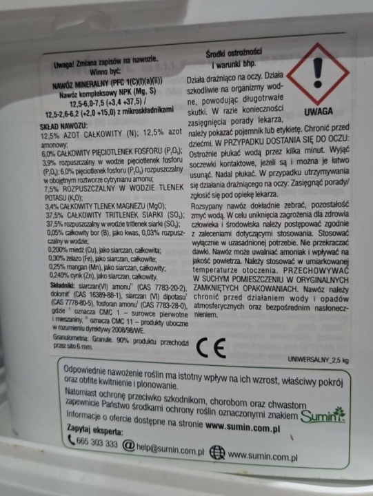 Sumin Nawóz uniwersalny 2,5kg