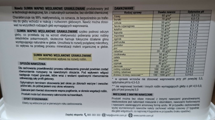 Sumin Wapno węglanowe granulowane 3 kg