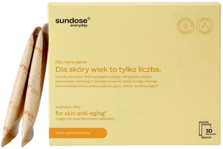 Sundose Everyday For Skin Anti-Aging Kolagen Rybi smak pomarańczowy,  30 saszetek