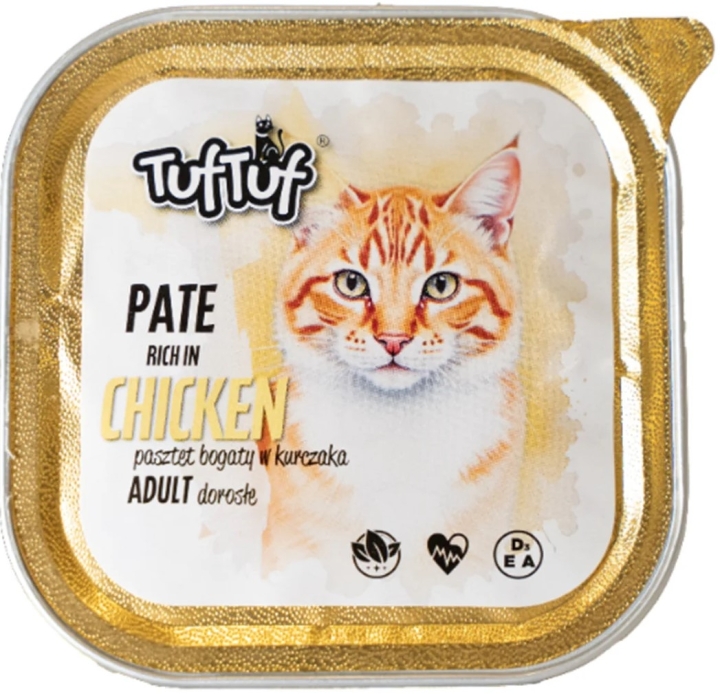 TufTuf Pasztet dla kota bogaty w kurczaka tacka 100 g