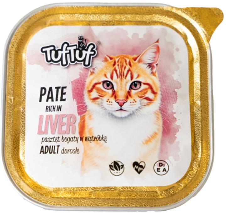 TufTuf Pasztet  dla kota  bogaty w wątróbkę tacka 100 g