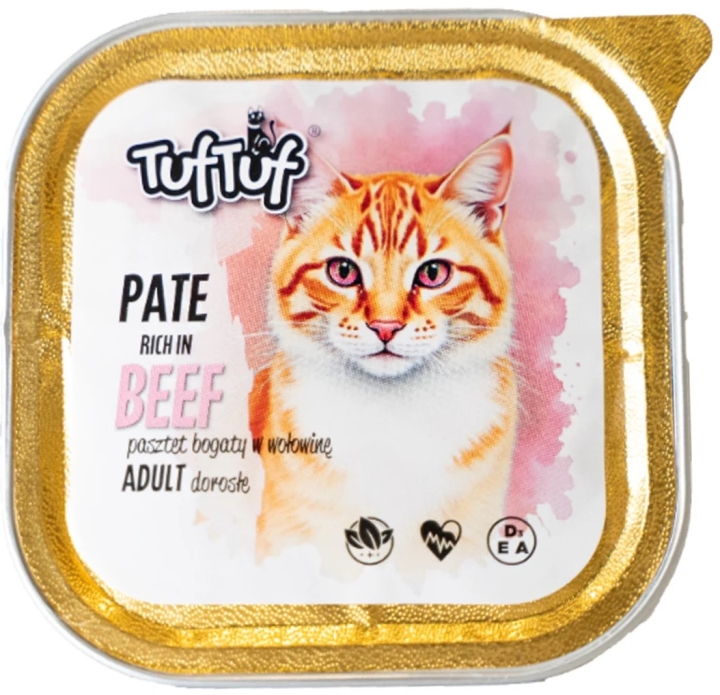 TufTuf Pasztet dla kota bogaty w wołowinę tacka 100 g