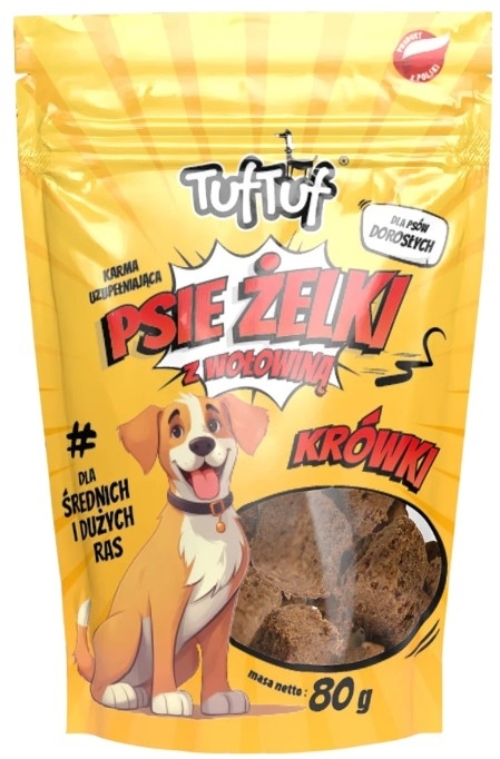 TufTuf Psie Żelki krówki przysmak dla psa z wołowiną 80 g
