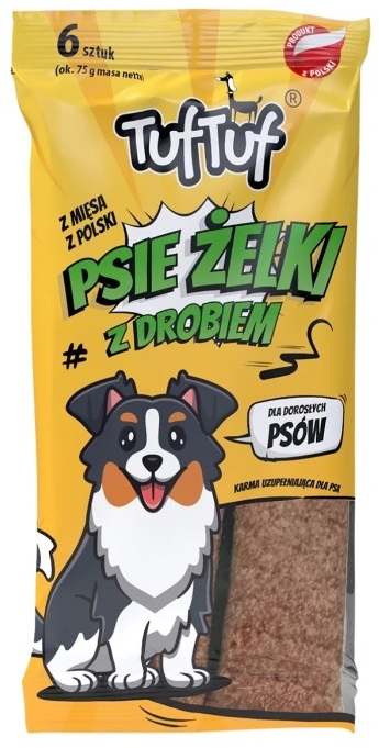 TufTuf Psie Żelki  przysmak dla psa  paski drobiowe 6 szt.