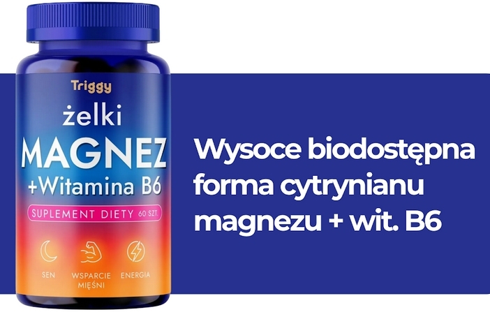 Triggy Magnez Z Witaminą B6 Żelki 60 sztuk
