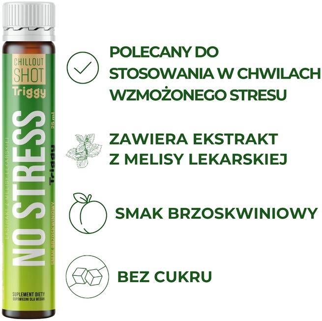 Triggy shot No Stress smak brzoskwiniowy 25 ml