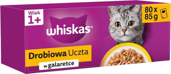 Whiskas Saszetka Galaretka Drób mokra karma dla kota 80 x 85 g