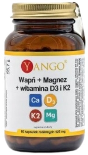 YANGO Wapń + magnez + witamina D3 i K2  60 kapsułek
