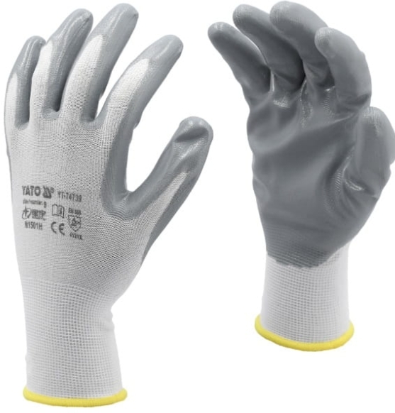 YATO Rękawice robocze NYLON/NITR Białe rozmiar 10 (XL)