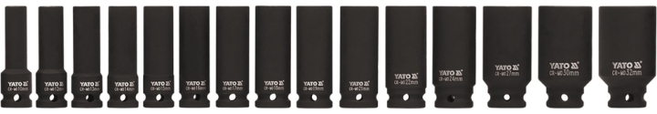 YATO Zestaw nasadek udarowych 1/2" 15 sztuk