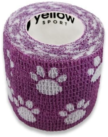 YellowBand Bandaż kohezyjny fioletowy w łapki 5 cm x 4,5 m 1 sztuka
