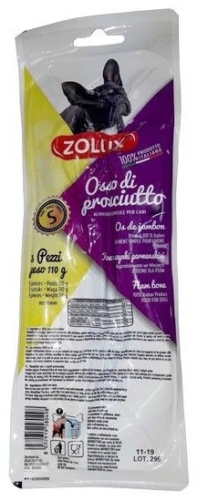 ZOLUX Kość dla psa z szynki parmeńskiej S 3 sztuki 110 g