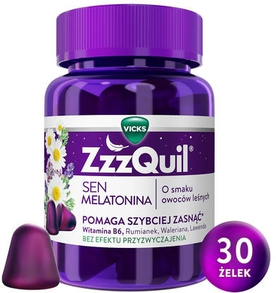 ZzzQuil SEN, suplement diety z melatoniną 30 żelek
